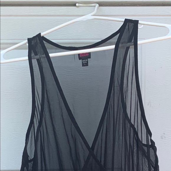 Bebe dress sz L sexy see through black - Picture 2 of 6